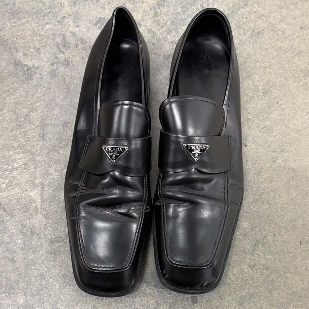 Prada Men's Classic Black Leather Loafers
